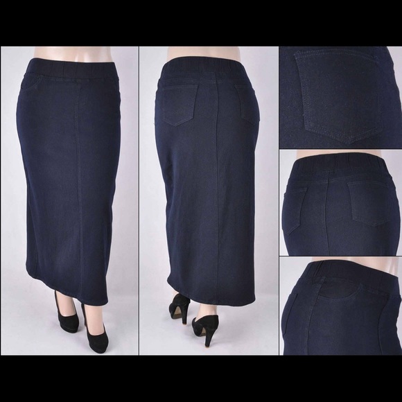 Be Girl Dresses & Skirts - Navy denim Elastic Waist Skirt